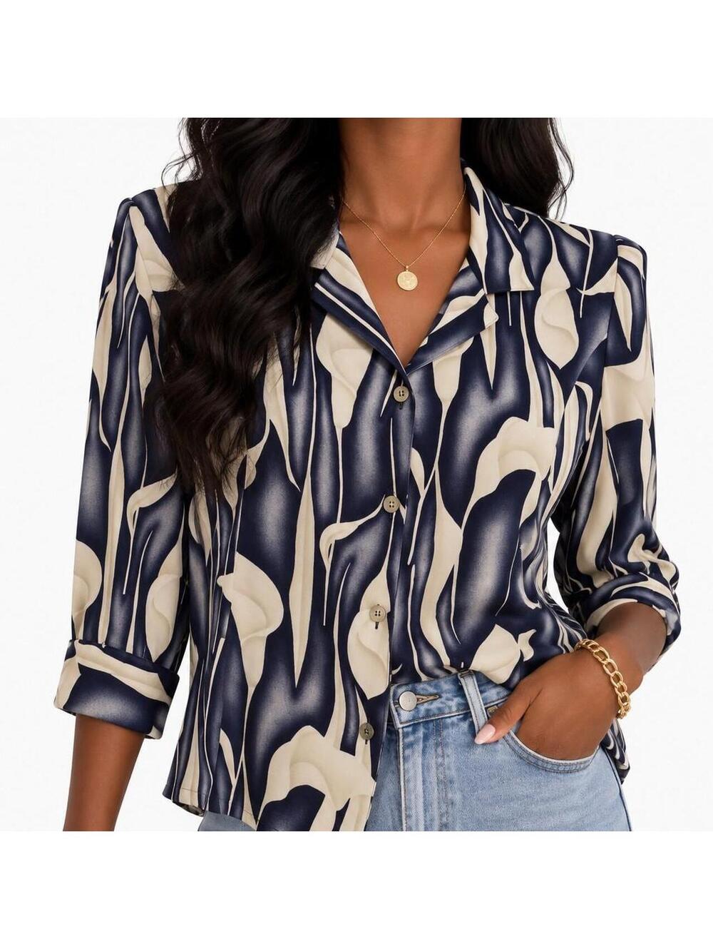 90s Y2K Abstract Botanical Statement Blouse | Cathy Che Size 12
